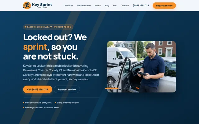 Key Sprint Locksmith website