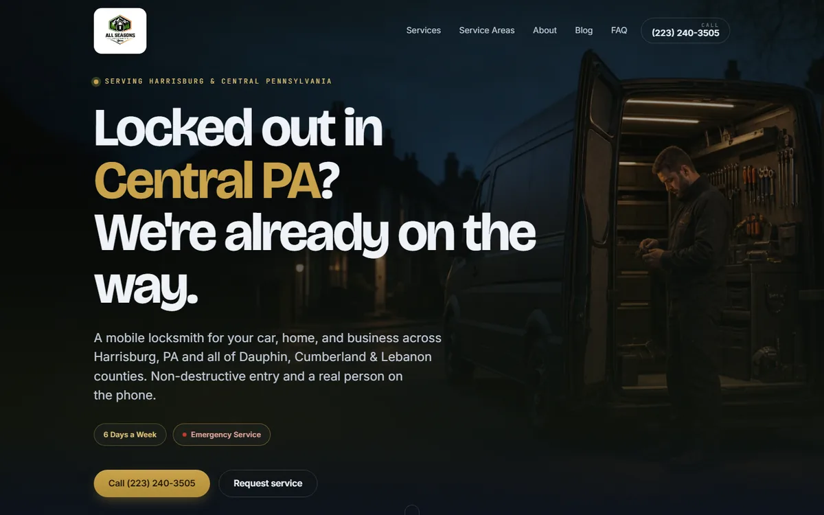 All Seasons Locksmith website